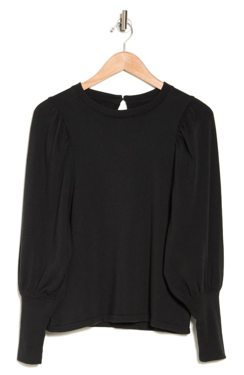 Madewell Puff Sleeve Brushed Jersey Top, Alternate, color,
