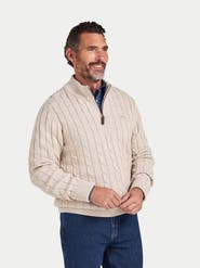 Raging Bull Chunky Cable Quarter Zip Knit Jumper