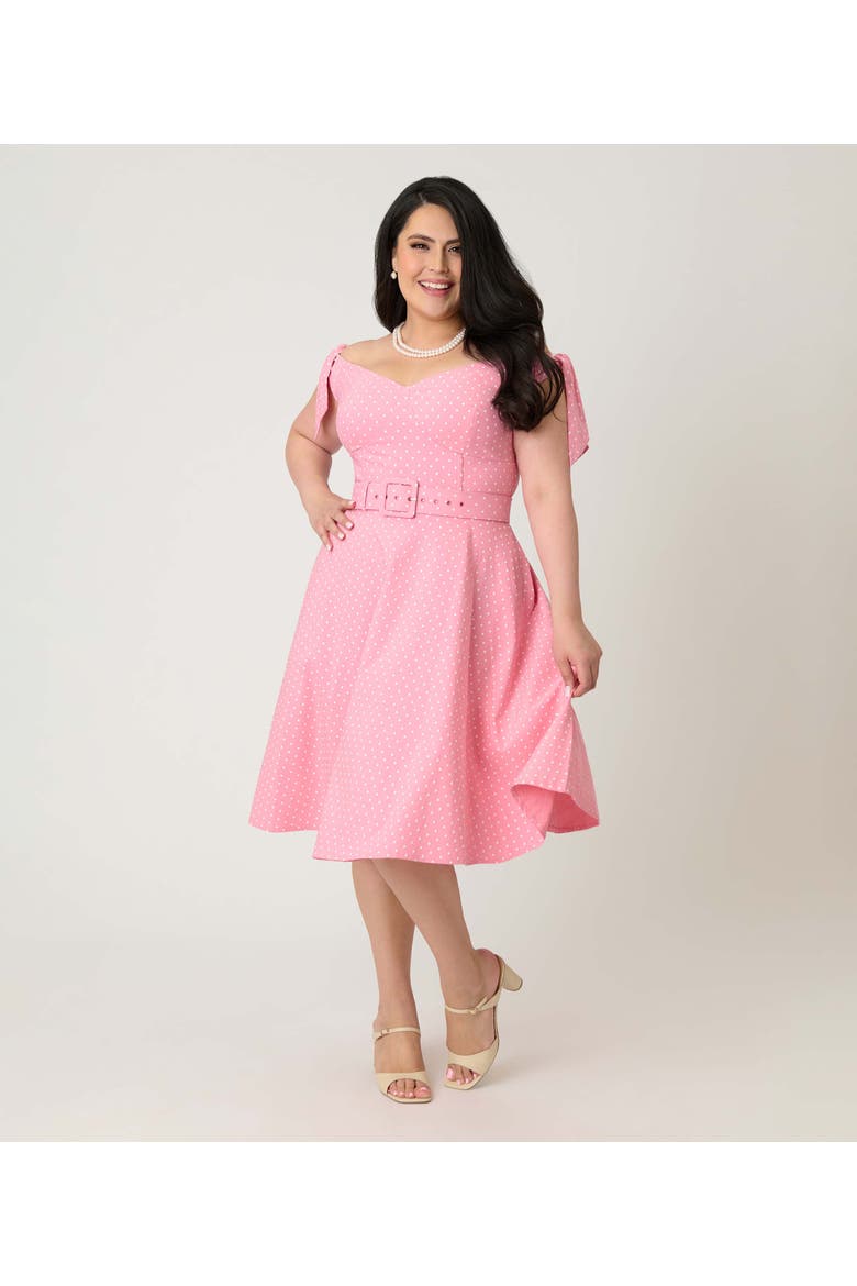 Plus Size Prairie Swing Dress, Main, color, Pink & White Gingham