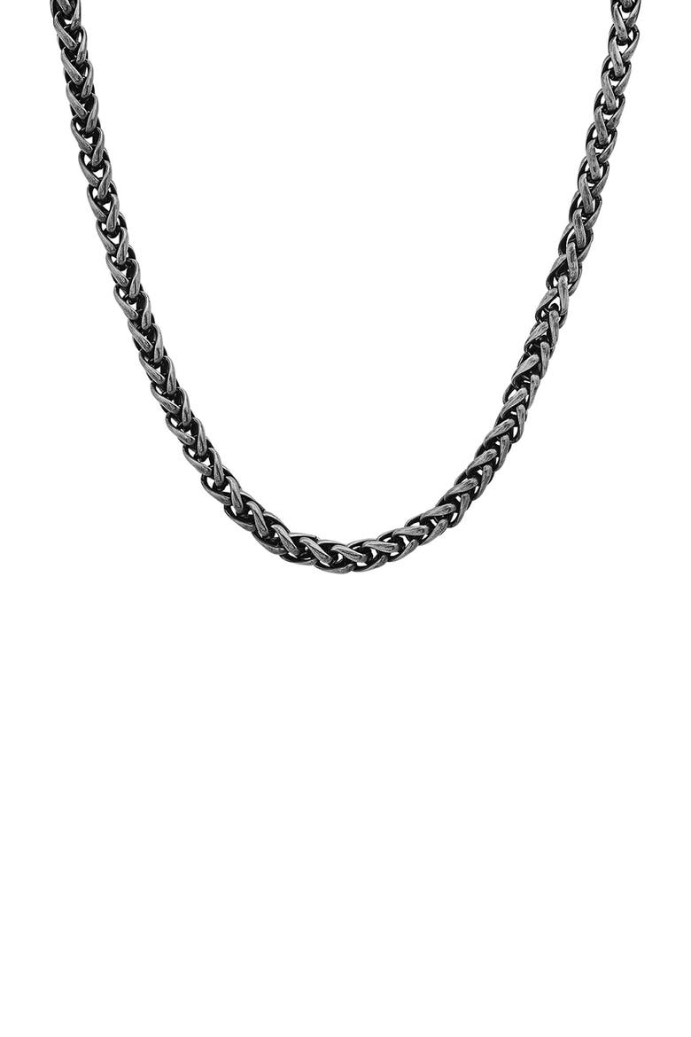 Men's Oxidized Stainless Steel Chain Necklace, Main, color, OXIDIZED STAINLESS STEEL