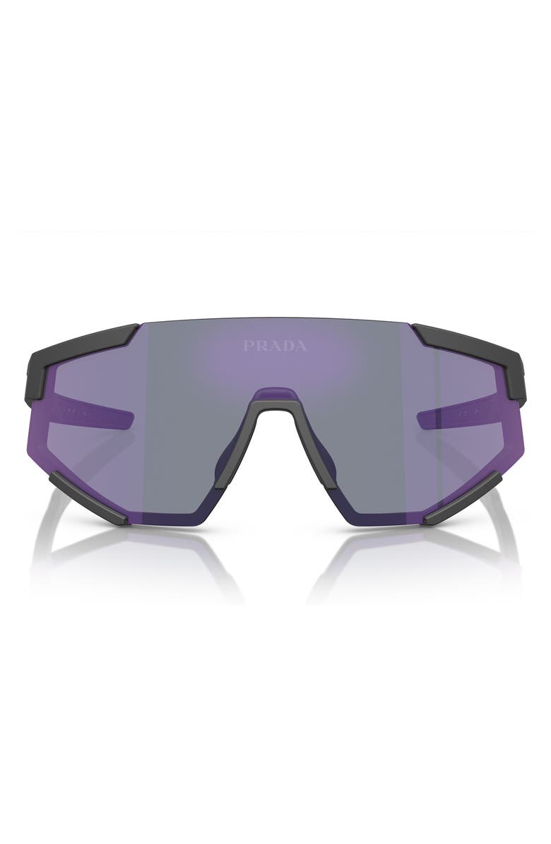 Prada Linea Rossa 137mm Pillow Shield Sunglasses, Main, color, Violet