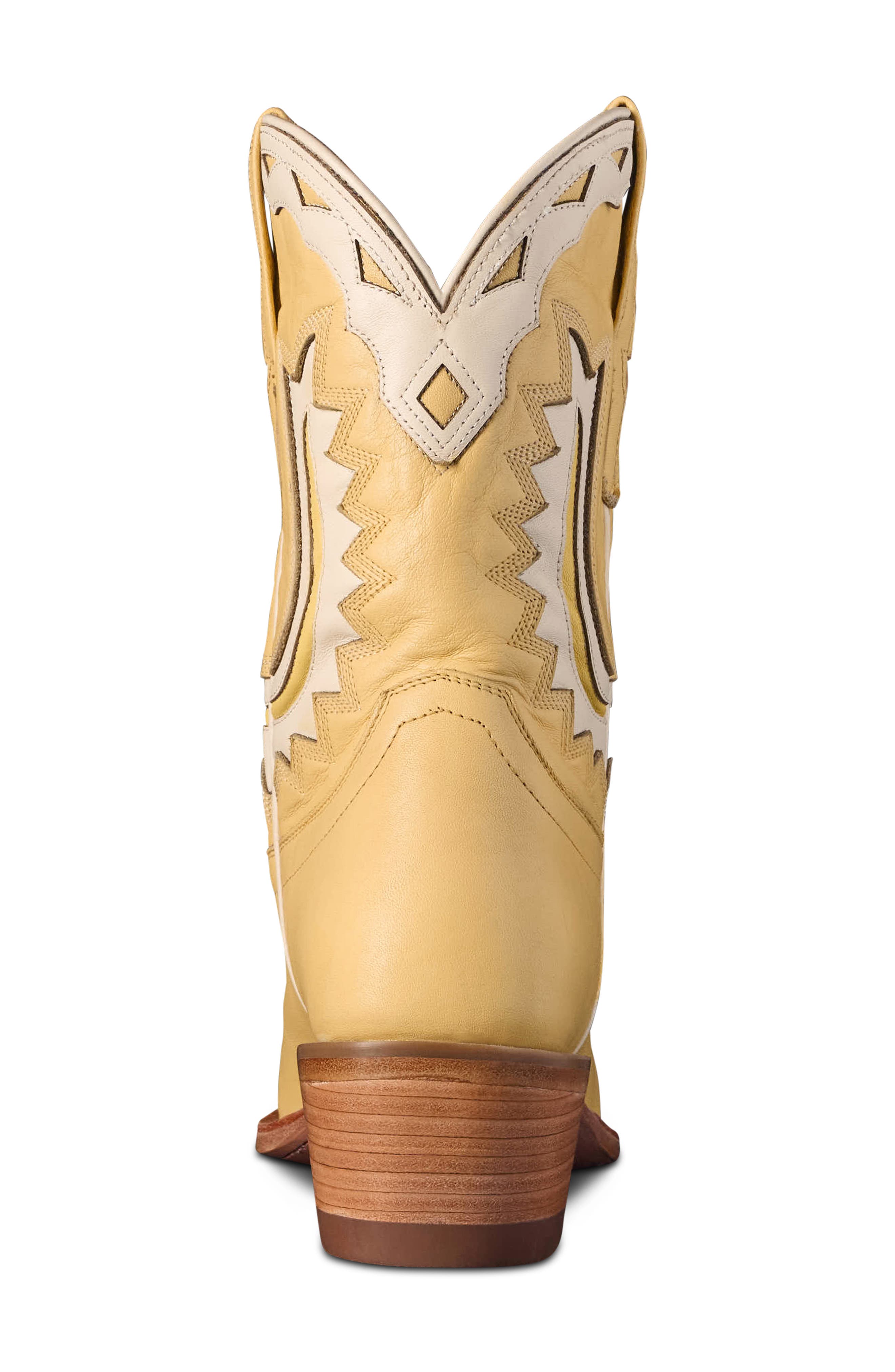 The Jolene Western Boot, Alternate, color, PALE YELLOW