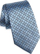 ZEGNA TIES Geometric Silk Jacquard Tie