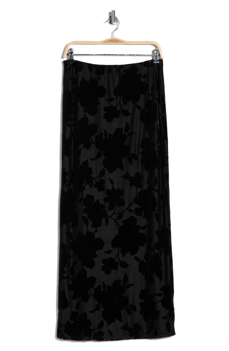 AFRM LOS ANGELES Daisy Burnout Velvet Skirt, Alternate, color, Noir Shadow Florals