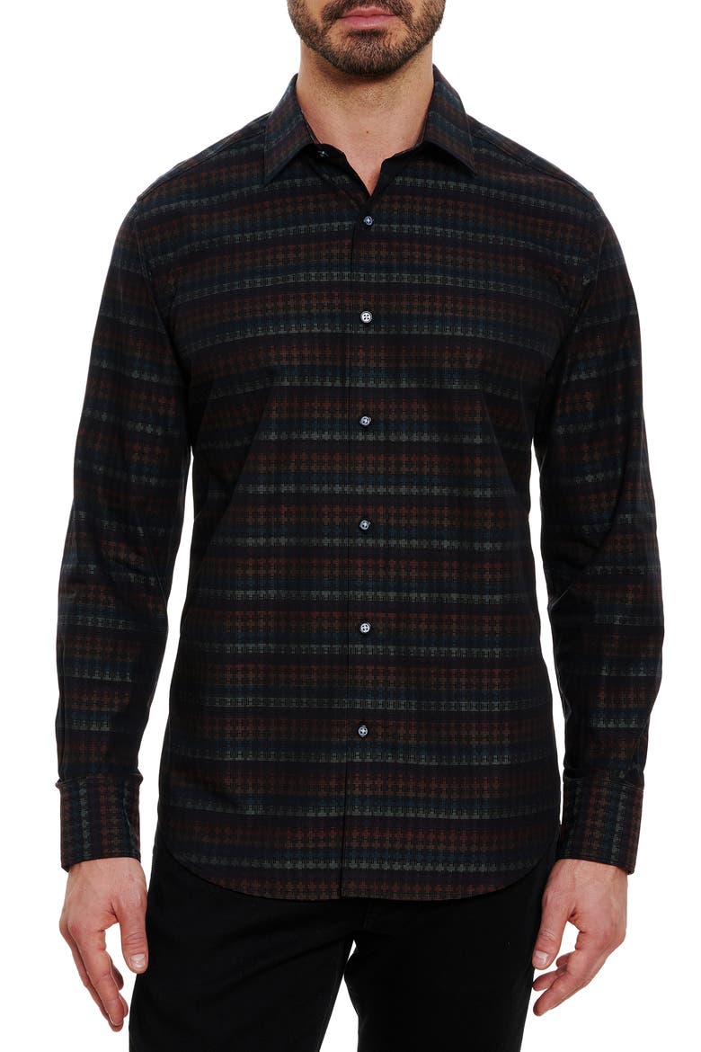 Calisoga Geo Cotton Button-Up Shirt, Main, color, RED