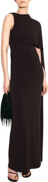 MANGO Asymmetric Cape Maxi Dress