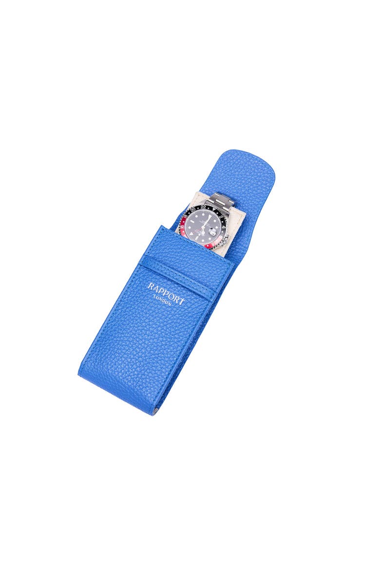 Portobello Single Leather Watch Pouch, Main, color, Blue