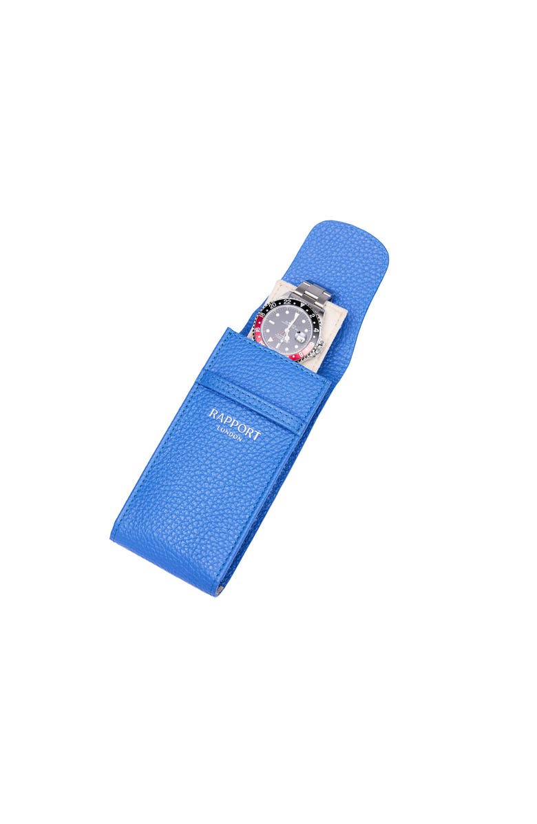 Rapport London Portobello Single Leather Watch Pouch, Main, color, Blue