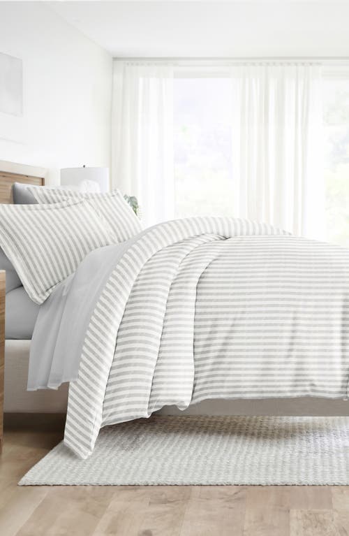 Homespun Bundle Duvet Set In Light Gray Stripe