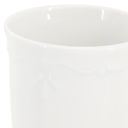 Elama Henryi 6 Piece 12 Ounce Porcelain Mug Set In White