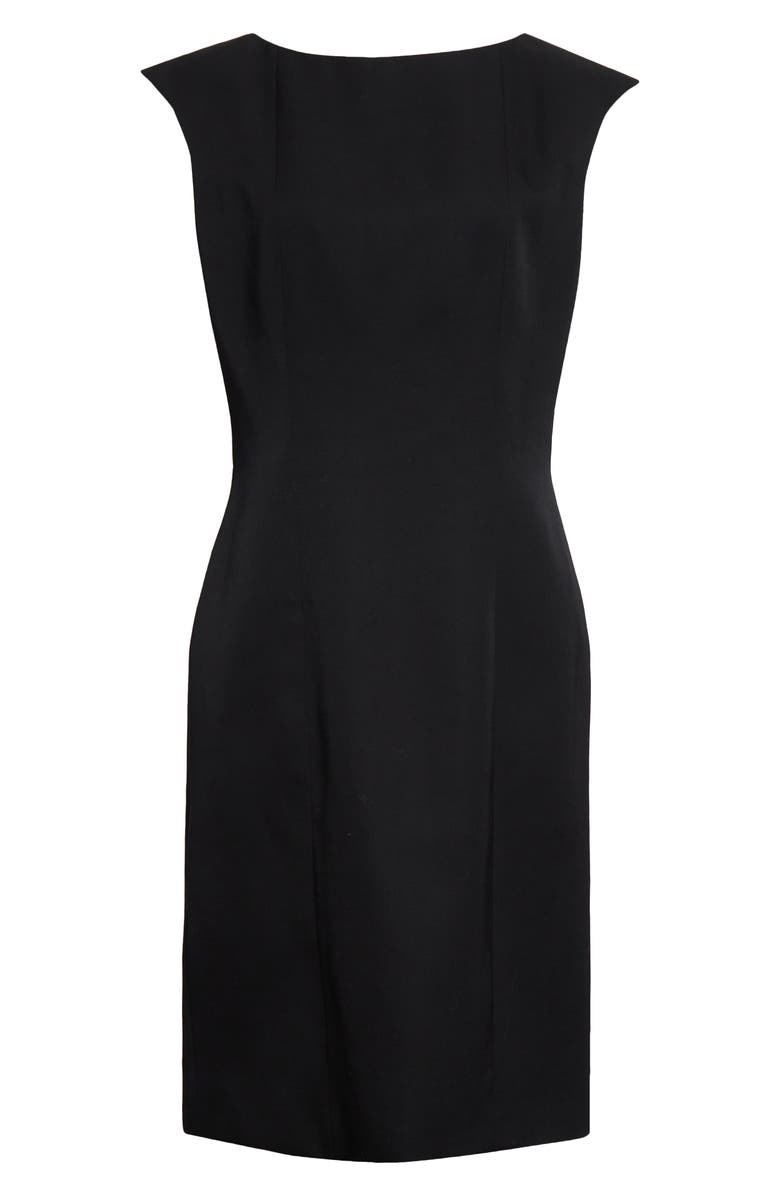 McQueen Cap Sleeve Wool Twill Dress, Alternate, color,