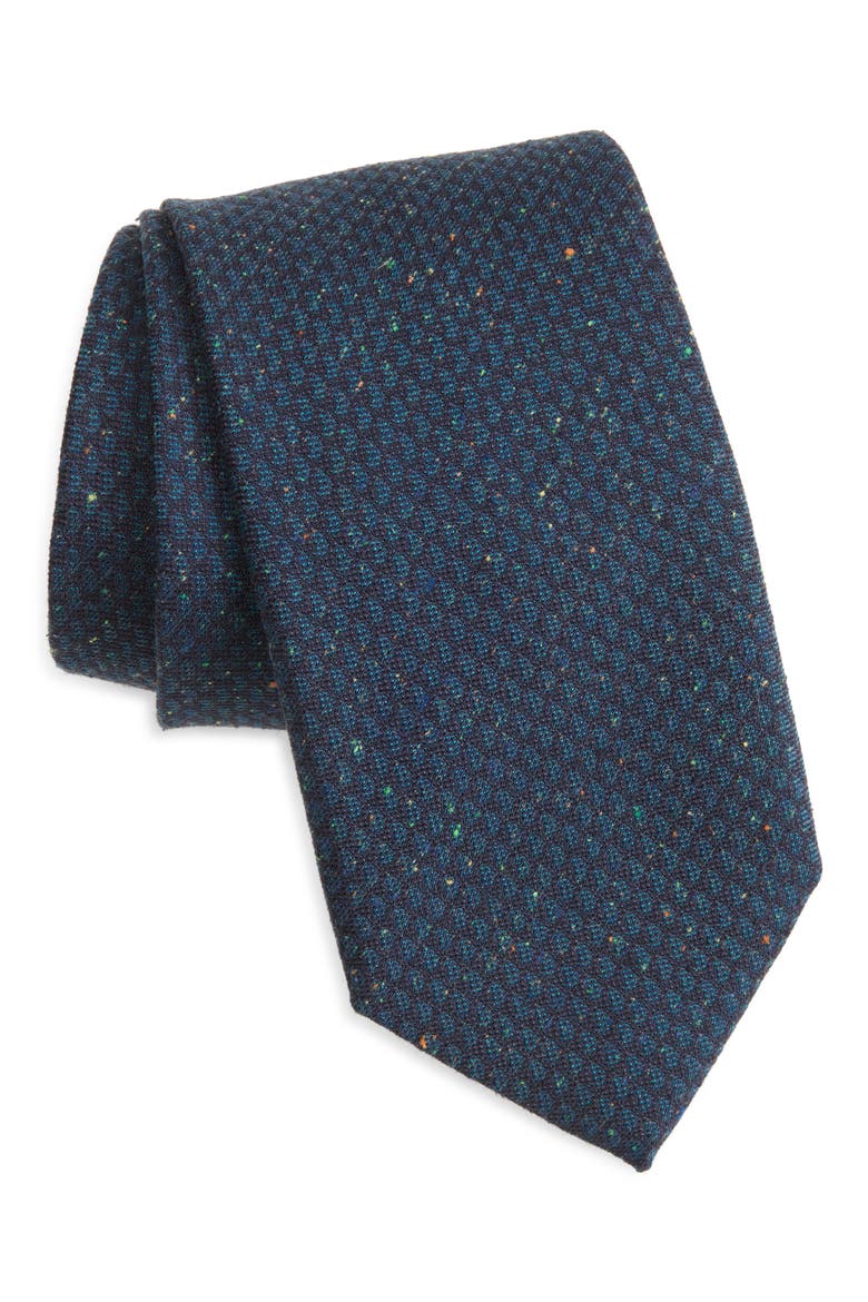 Neat Silk Tie, Main, color, DARK GREEN/ BLUE