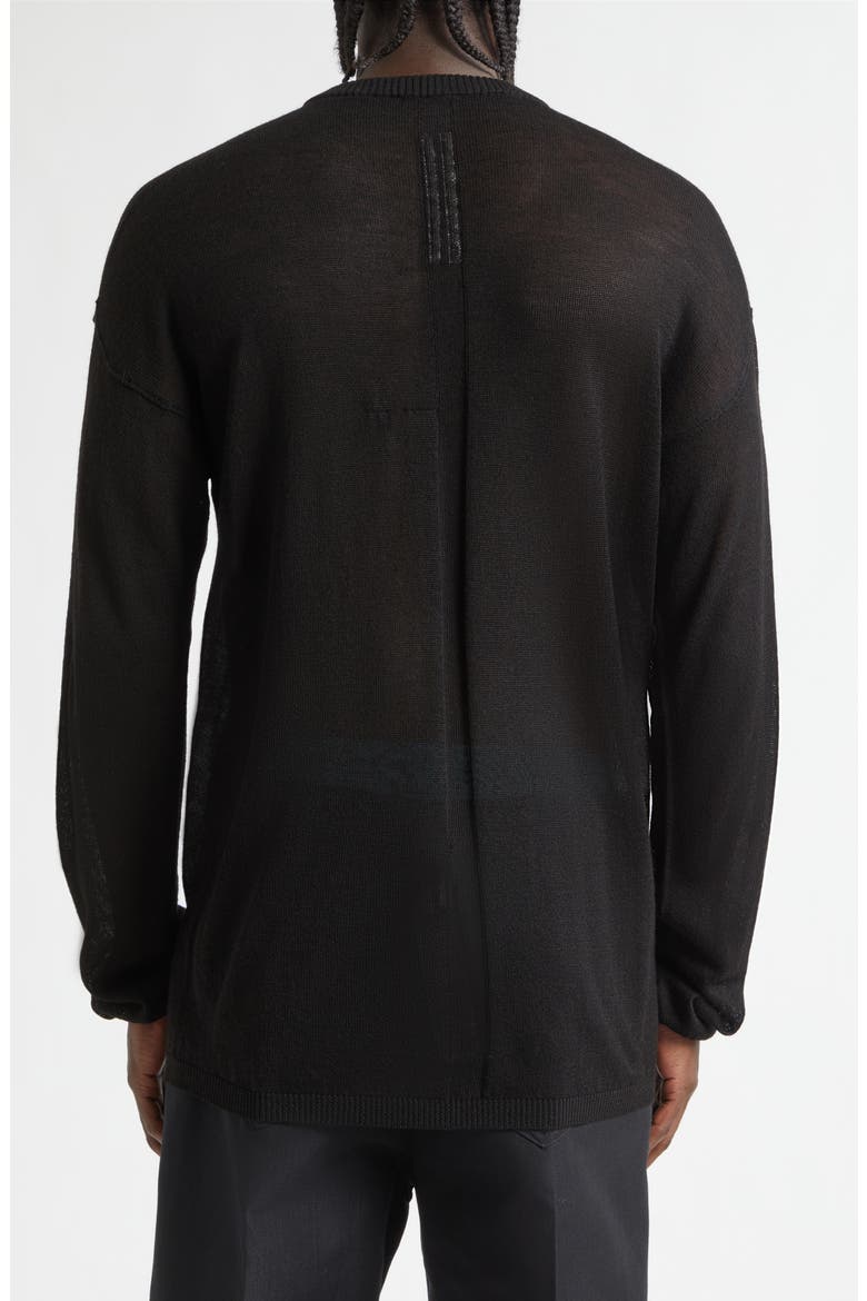 Temple Rivet Sheer Virgin Wool Sweater, Alternate, color, BLACK