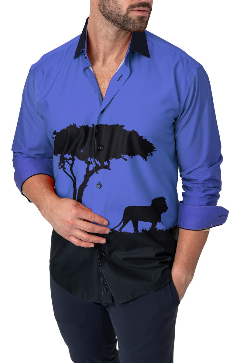 Maceoo Fibonacci Cotton Button-Up Shirt, Alternate, color, 