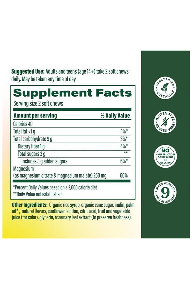 Relax & Calm Magnesium Complex with Magnesium Citrate & Malate, Doctor Formulated, Vegetarian, 30 Strawberry Soft Chews, Alternate, color, None