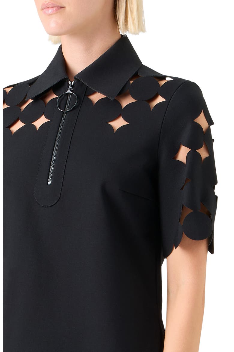 Dot Cutout Top, Alternate, color, BLACK