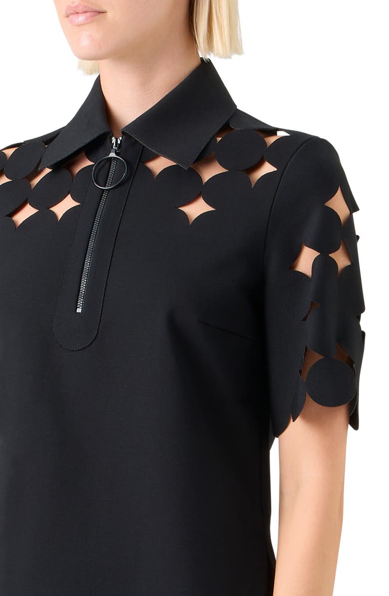 Akris punto Dot Cutout Top, Alternate, color, Black
