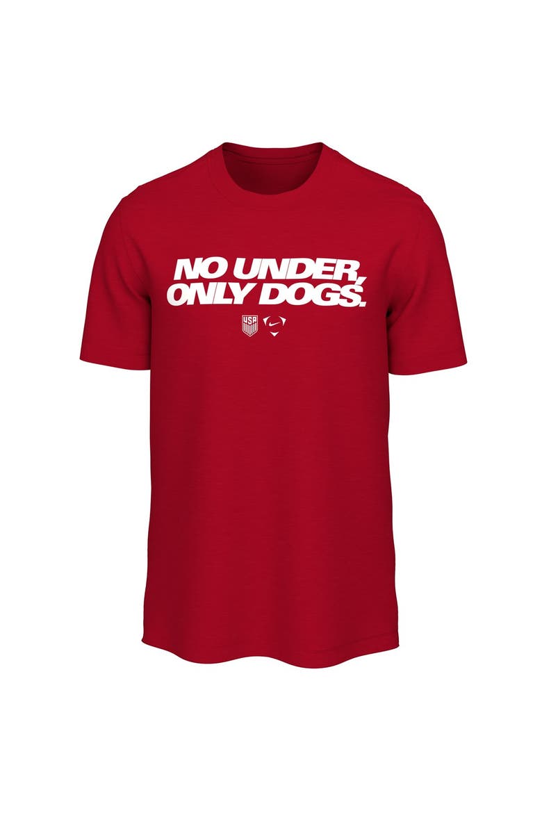 Men's Nike Red USMNT No Under Only Dogs T-Shirt, Alternate, color, Red
