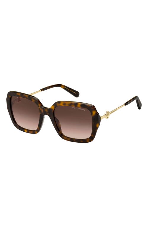 Marc Jacobs 54mm Gradient Square Sunglasses In Havana/brown Gradient