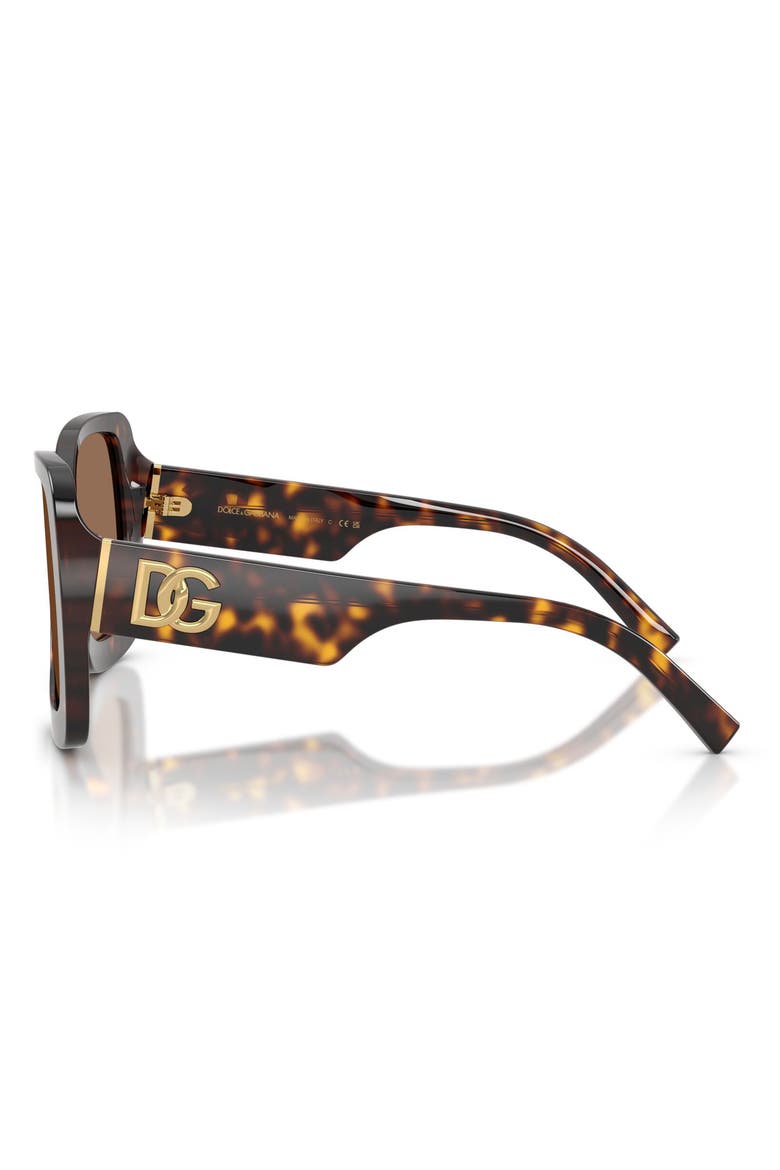 55mm Square Sunglasses, Alternate, color, HAVANA / DARK BROWN