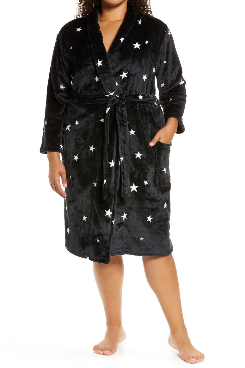 Plush Robe, Main, color, BLACK
