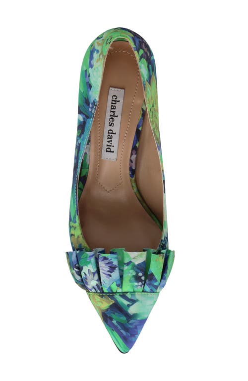 Charles David Arvine Ruffle Pump In Blue Multi