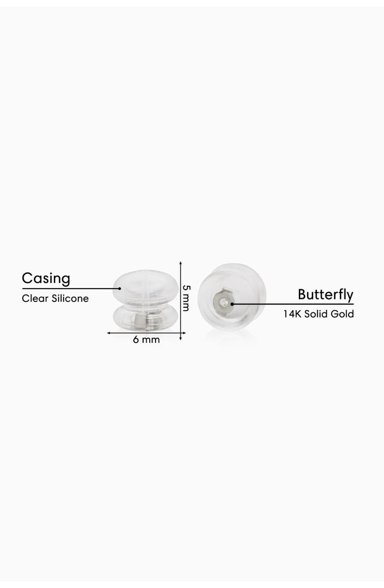 Oradina 14K Gold Hold Me Tight Silicone Earring Backs, Alternate, color, White - Set Of 3 Pairs