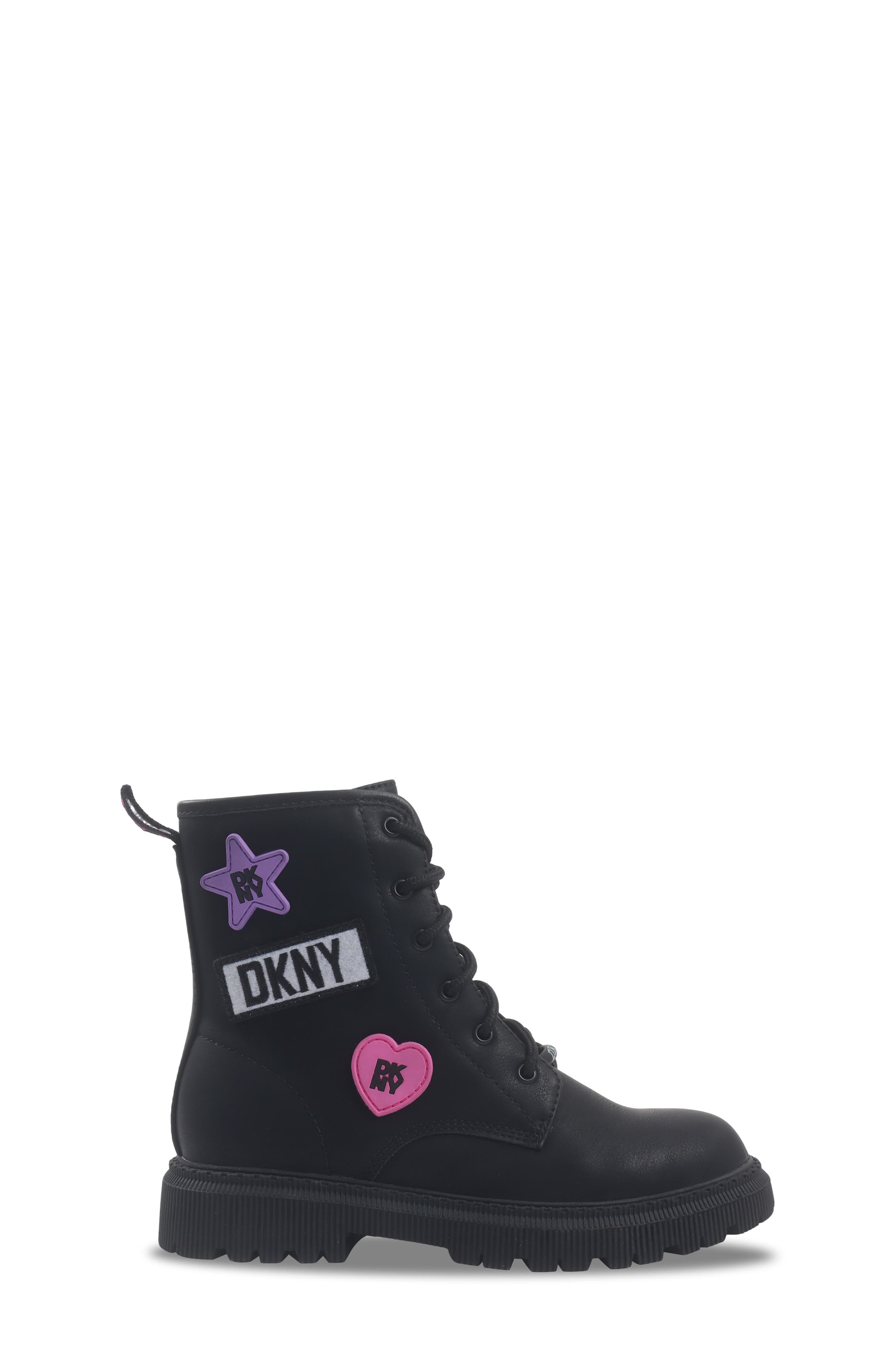 DKNY Kids' Ava Adrianne Combat Boot, Alternate, color, Black