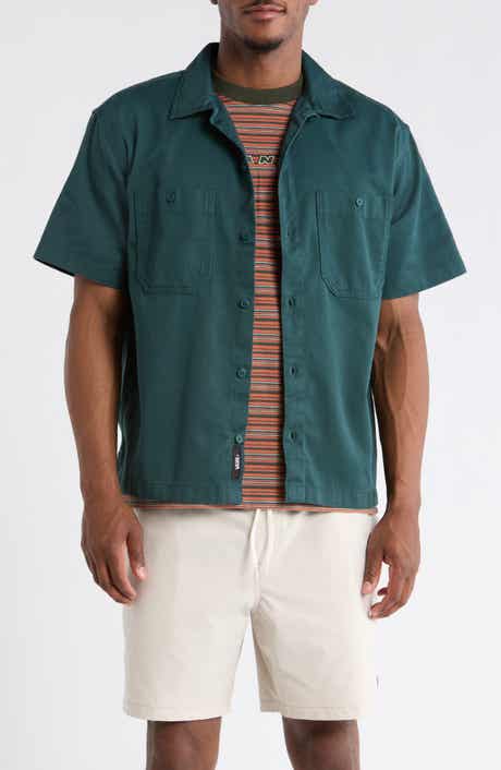 Larkspur Short Sleeve Cotton Button-Up Work Shirt