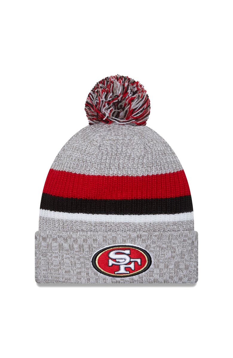 New Era Men's New Era Heather Gray San Francisco 49ers Cuffed Knit Hat with Pom, Main, color, Heather Gray