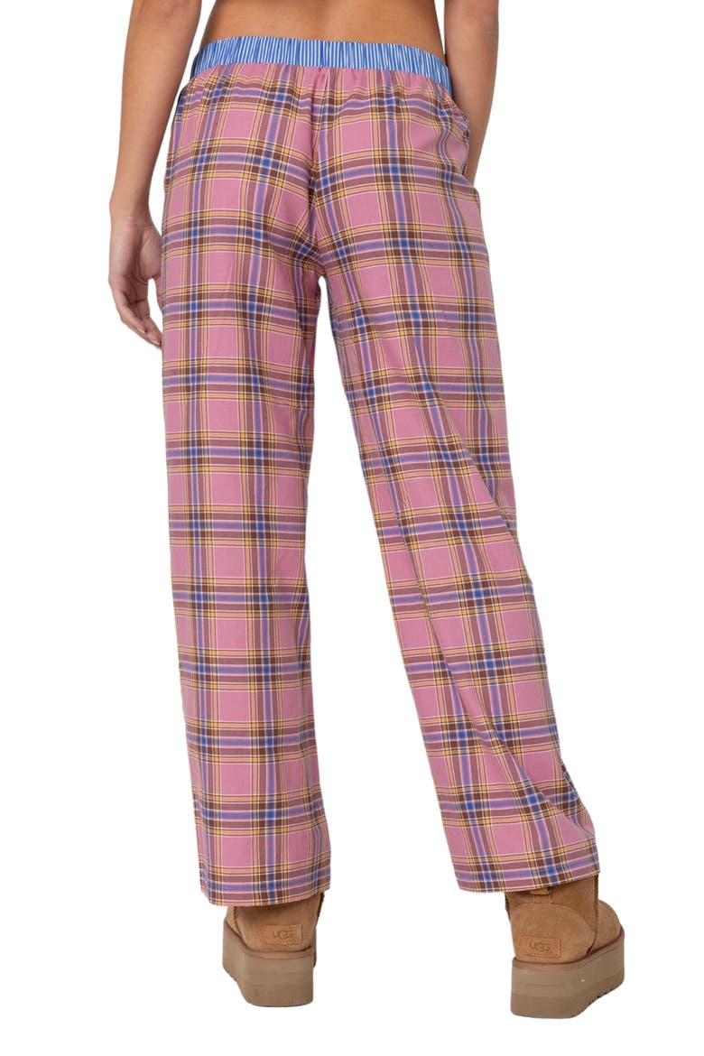 Plaid Lounge Pants, Alternate, color, PINK