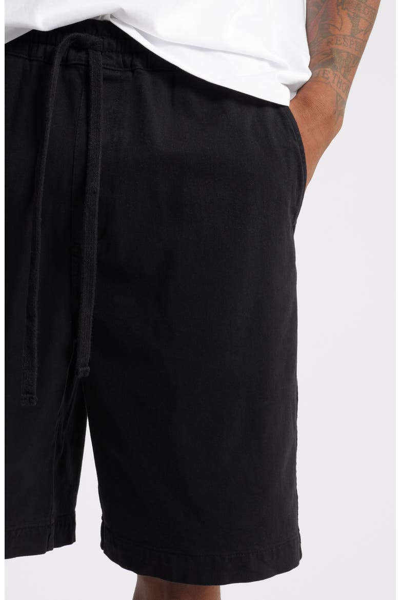 Floyde Relaxed Fit Twill Shorts, Alternate, color, BLACK GARMENT DYED
