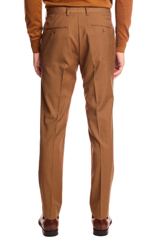 Paisley & Gray Downing Slim Fit Flat Front Dress Pants In Brown