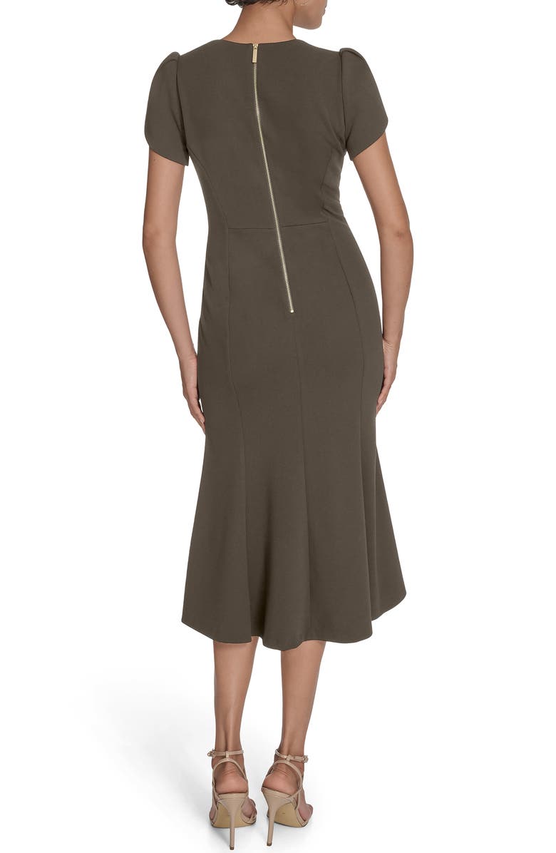 Calvin Klein Tulip Sleeve Midi Dress, Alternate, color, Caper