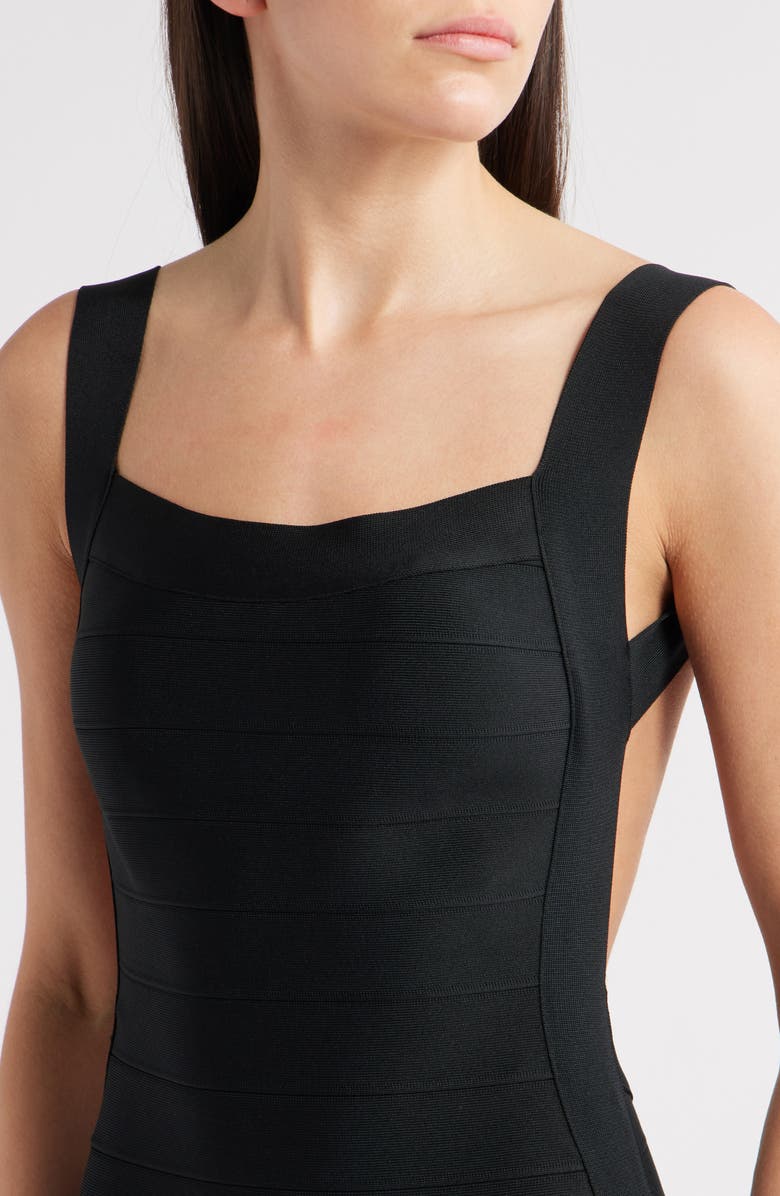 Rare London Backless Cocktail Bandage Dress, Alternate, color, Black