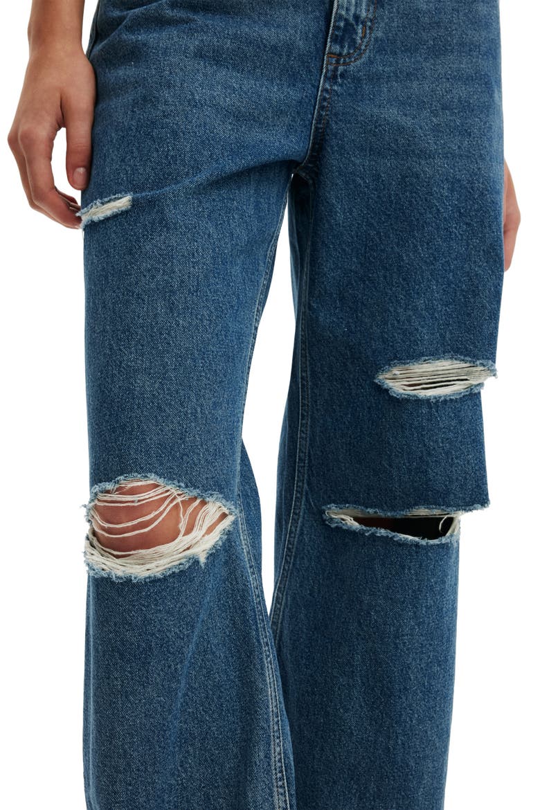 '91 Ripped Straight Leg Jeans, Alternate, color, HARBOUR BLUE RIP