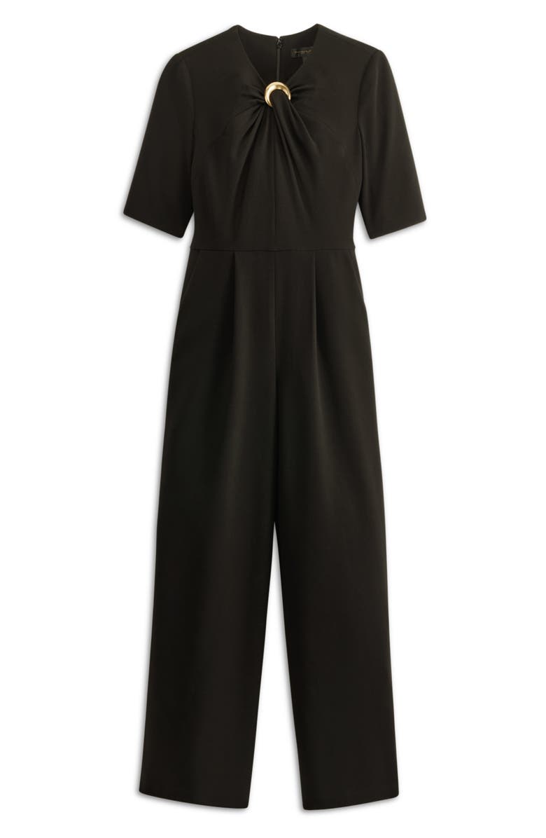 Donna Karan New York Twist Front Straight Leg Jumpsuit, Alternate, color, 