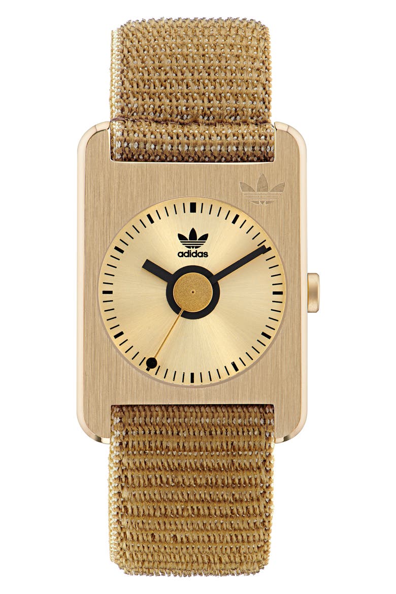 Retro Pop One Nylon Strap Watch, 31mm, Main, color, GOLD/ GOLD/ GREEN