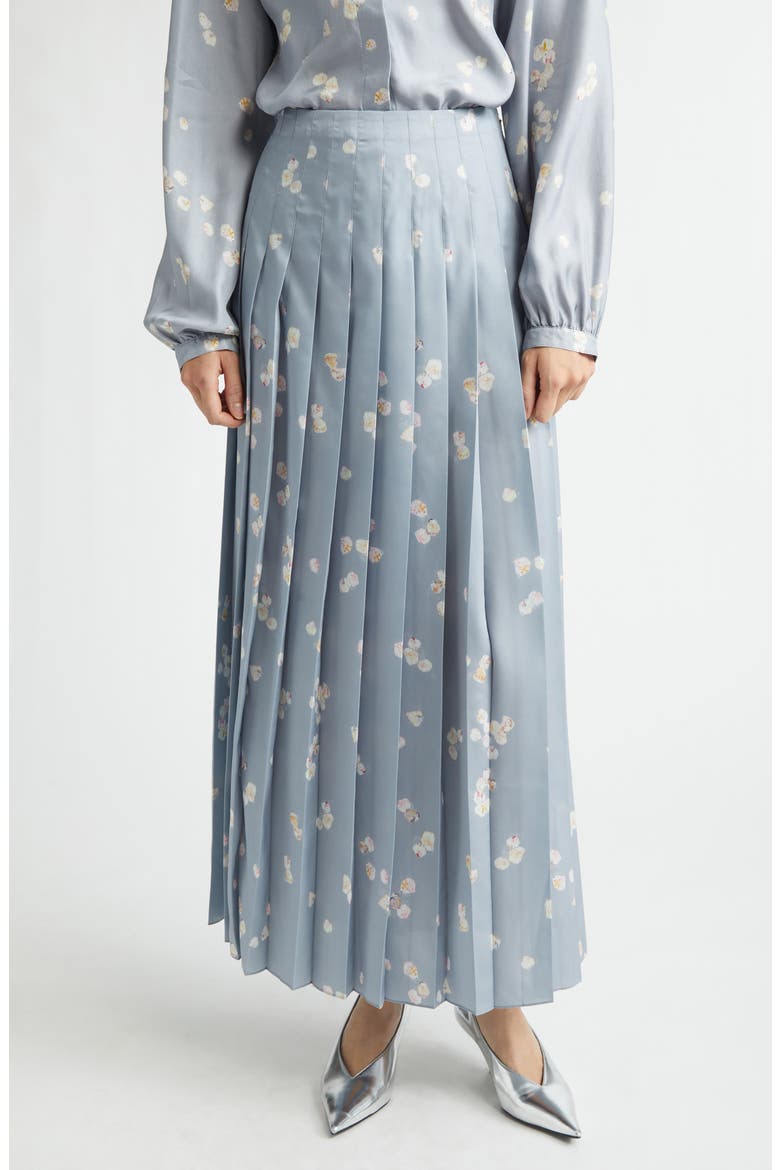 Monti Floral Pleated Skirt, Main, color, 416067 STORM PETALS