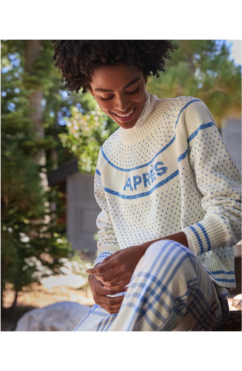 Lands' End Drifter Raglan Sleeve Easy Fit Sweater, Alternate, color, Bright Cerulean Apres