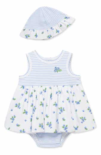 Little Me Kids' Blueberry Cotton Popover & Sun Hat Set