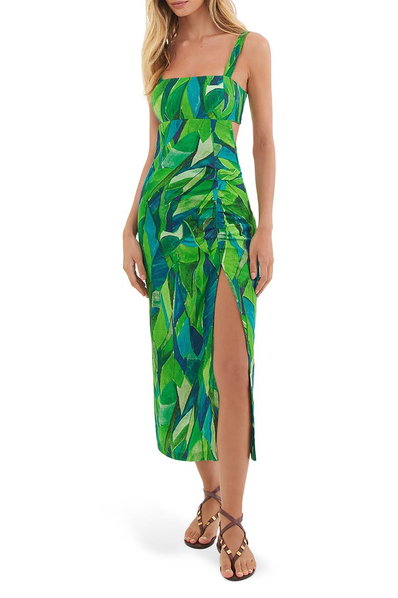 Tropics Mira Cover-Up Dress, Main, color, GREEN MULTI
