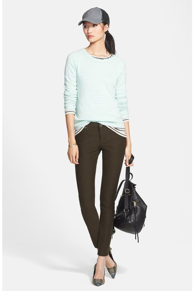 'Mia' Colored Stretch Skinny Jeans, Alternate, color, OLIVE