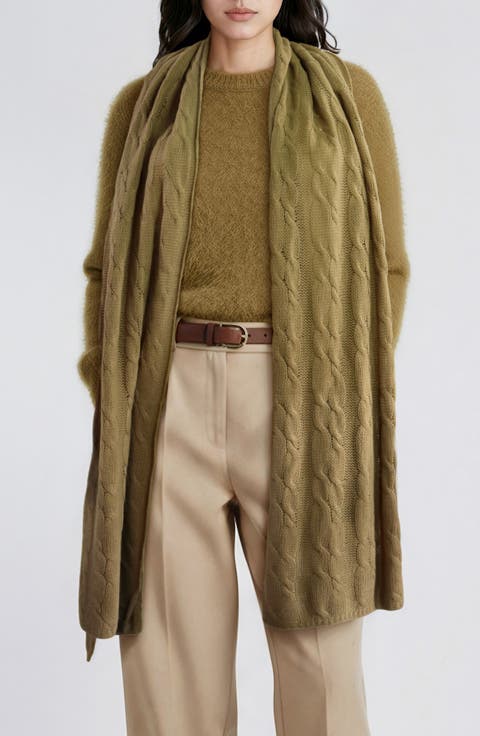 Cashmere Cable Knit Scarf