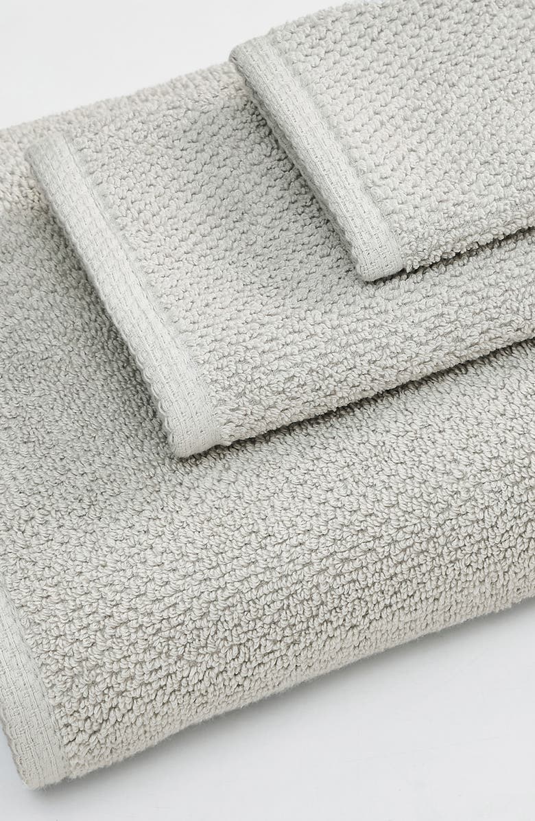 Woven & Weft Cotton 4-Pack Textured Bath Towels, Alternate, color, Light Grey