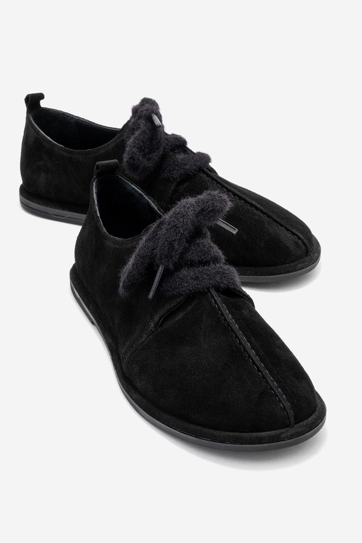 Forever & Always Shoes Denora Leather Lace Up Shoes, Main, color, Black Suede Leather