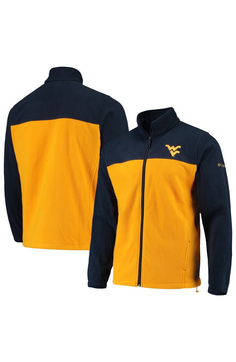 Columbia Men's Columbia Navy/Gold West Virginia Mountaineers Flanker III Fleece Team Full-Zip Jacket, Main, color, 