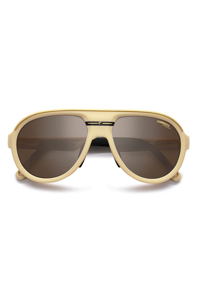 C Sport 57mm Shield Sunglasses, Alternate, color, MATTE BEIGE GOLD/ SILVER SP