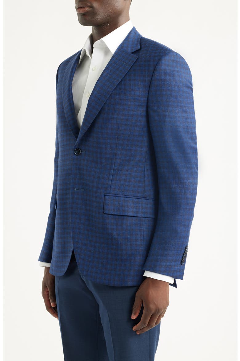 Flynn Classic Fit Blue Check Wool Sport Coat, Alternate, color, BLUE