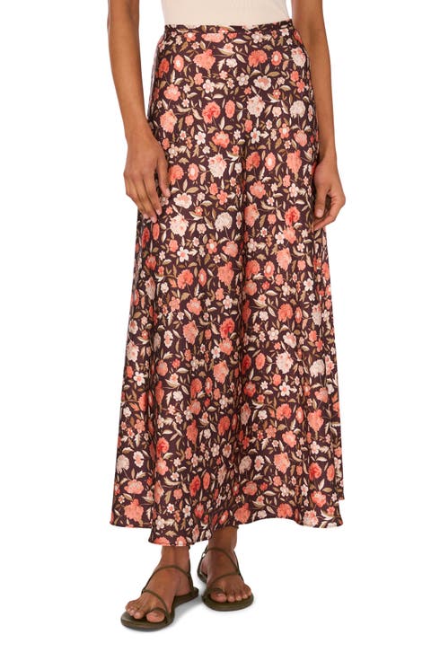 Floral Bias Cut Midi Skirt